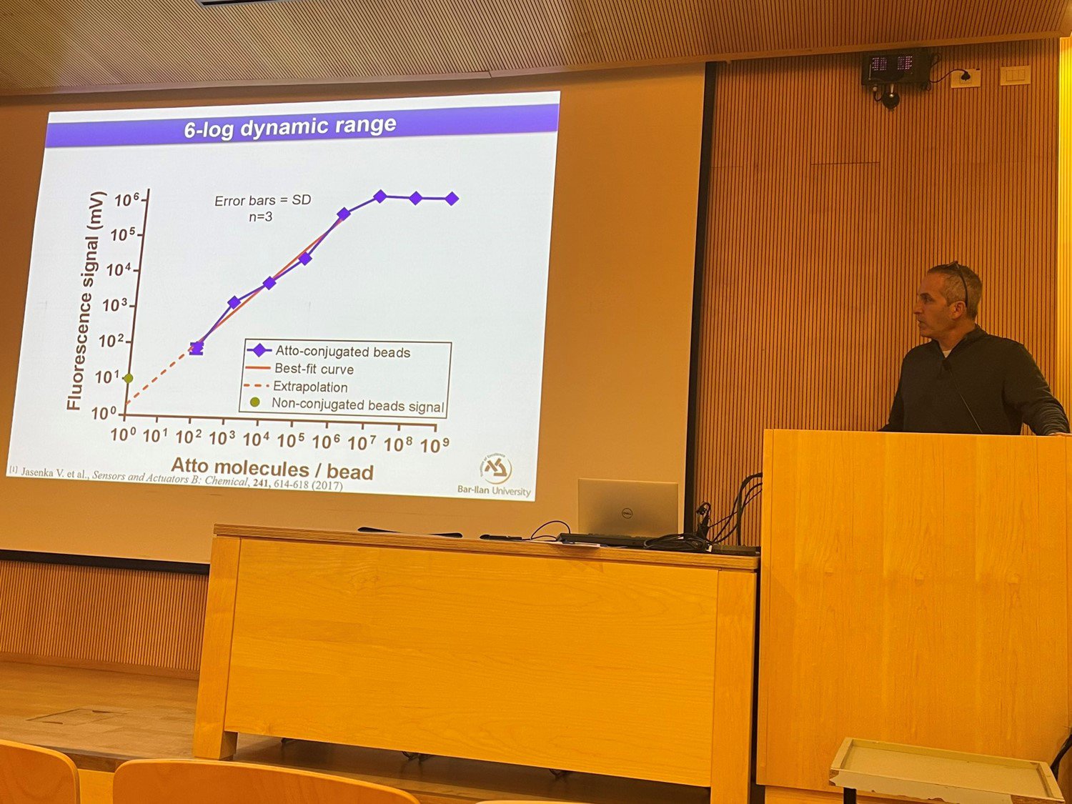 On December 21st,  the head of the Optical Imaging and Biosensing Lab, Prof. Amos Danielli, served as a guest lecturer at a biomedical seminar in Ben Gurion University of the Negev. Prof. Danielli presented the challenges involved in enabling the rapid detection of infectious diseases and the solutions that our lab research offers.